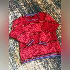 OLEANA The Norwegian Story 100% Wool Square-neck pullover sweater Women’s Sz S